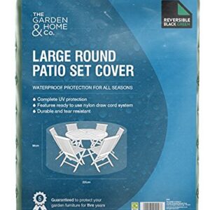Standard Large Round Patio Set Cover, Reversible Green & Black [36057]