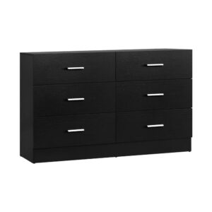 NNEED 6 Chest of Drawers Aluminum Handles Black