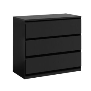 NNEED 3 Chest of Drawers Lowboy Dresser Table Black