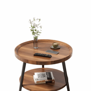 Nordic Walnut Double-Layer Coffee Table